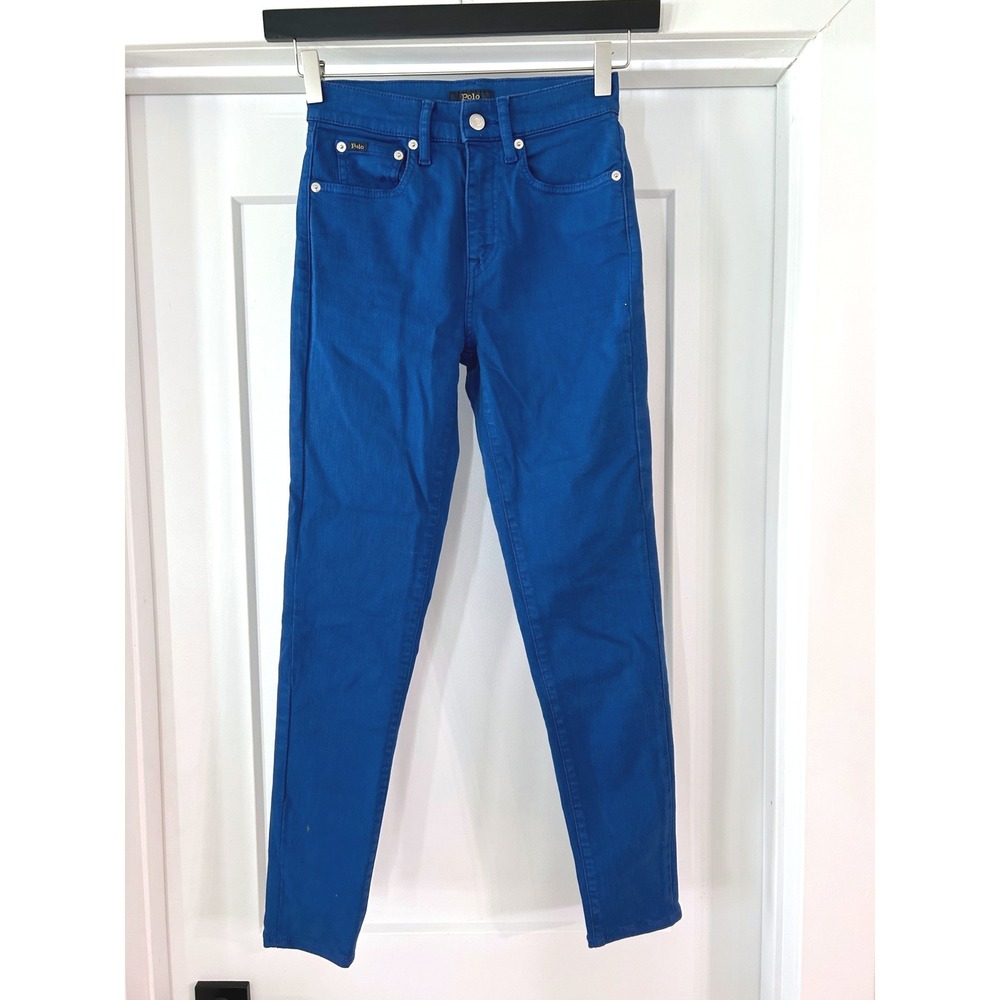 Polo Ralph Lauren Tompkins Skinny Jeans Big Pony Red Logo Stretch 25R Preppy